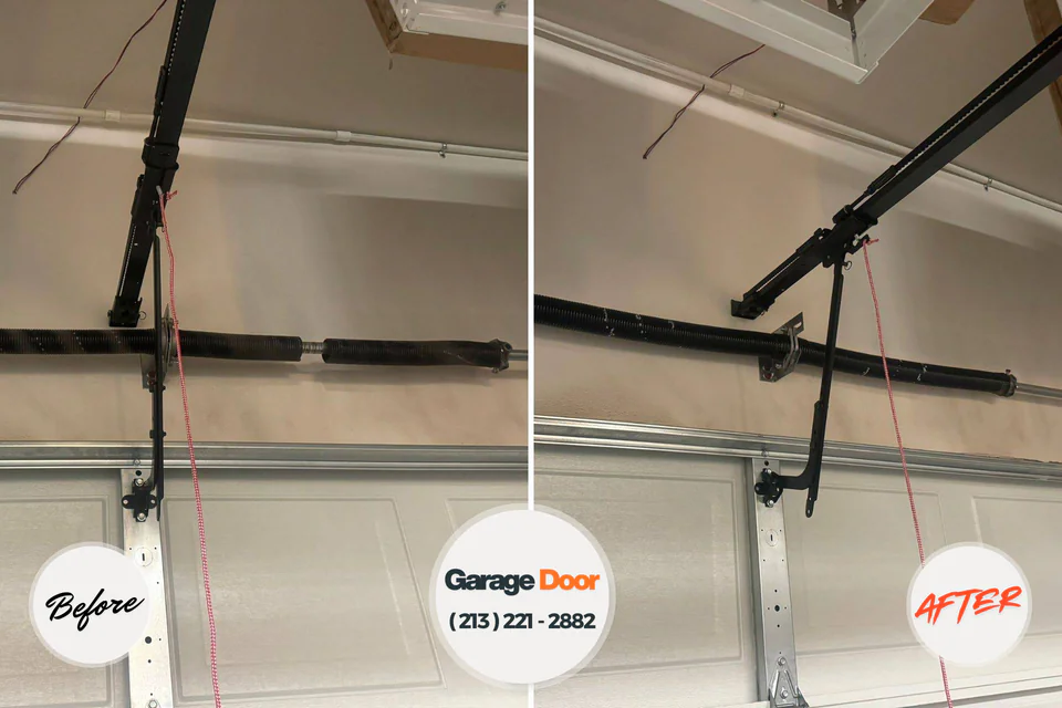 Before and after: garage door repair Kahaluu, HI